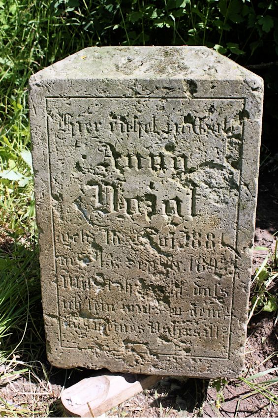 Grabstein Nummer 14 auf dem Friedhof Dębno (Neudamm)