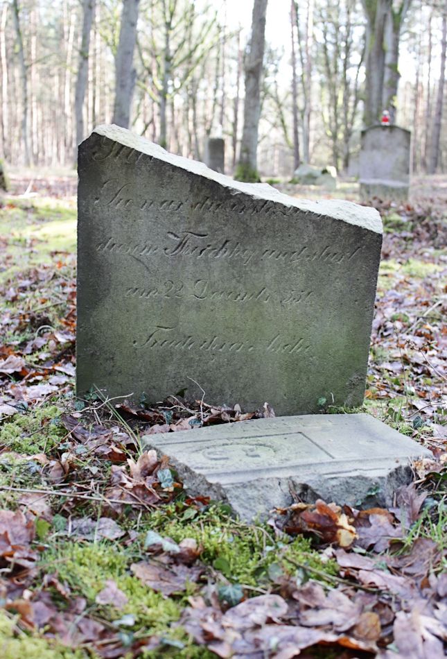 Grabstein Nummer 6 auf dem Friedhof Bledzew (Blesen)