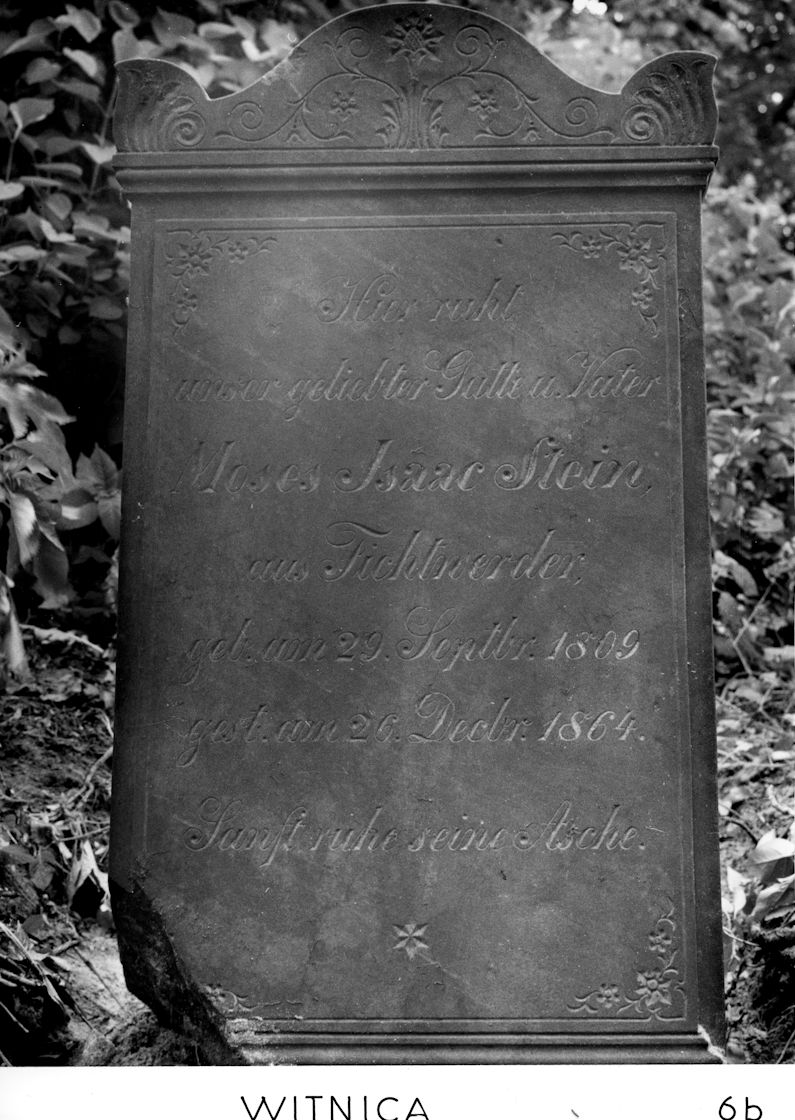 Grabstein Nummer 4 auf dem Friedhof Witnica (Vietz)