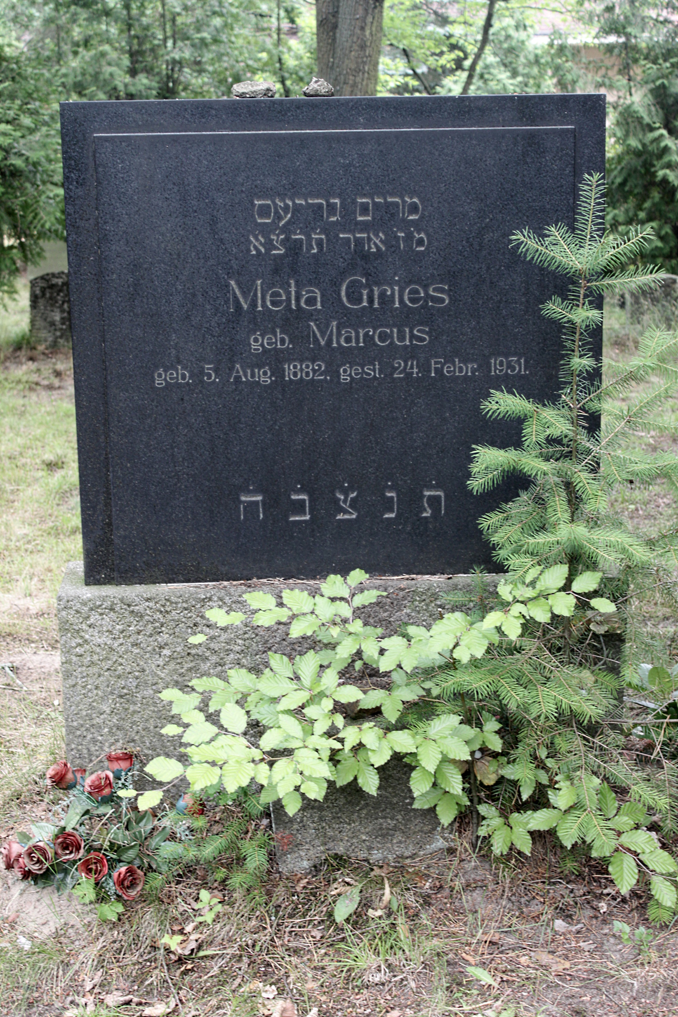 Grabstein Nummer 9 auf dem Friedhof Cottbus 1