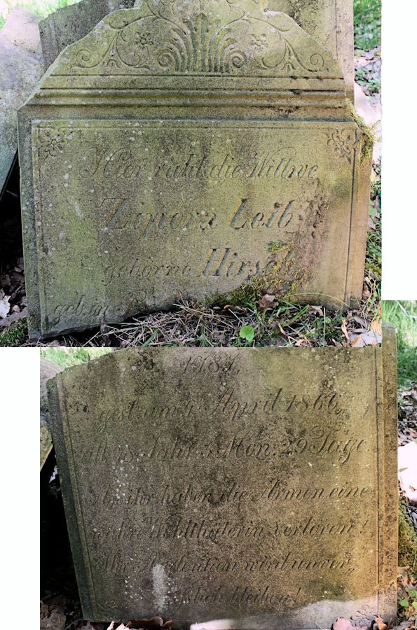 Grabstein Nummer 104 auf dem Friedhof Bledzew (Blesen)