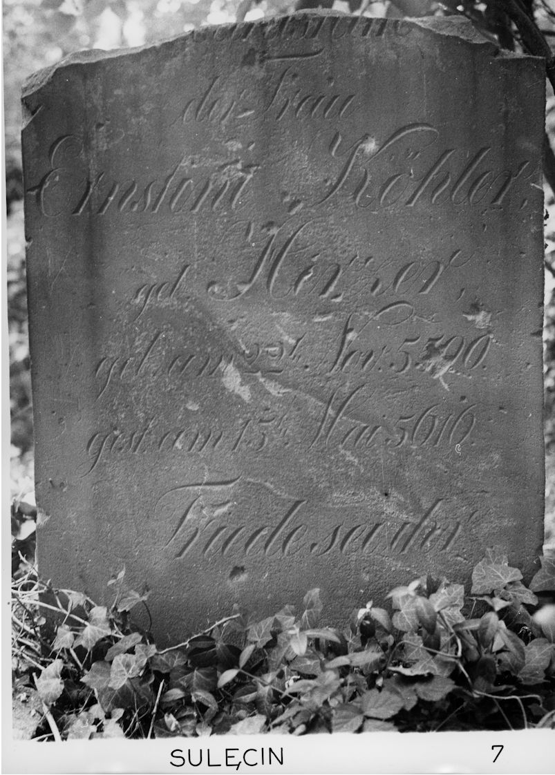 Grabstein Nummer 2 auf dem Friedhof Sulęcin (Zielenzig)