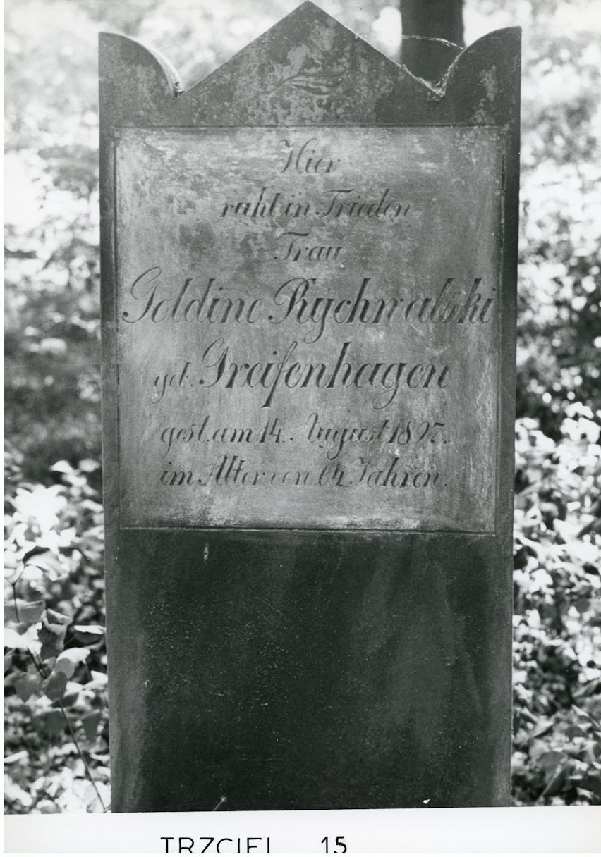 Grabstein Nummer 22 auf dem Friedhof Trzciel (Tirschtiegel)