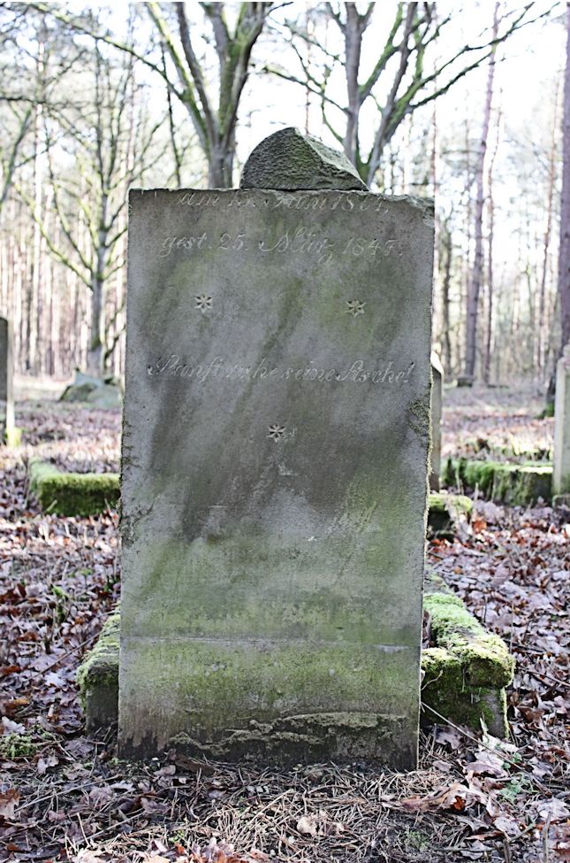 Grabstein Nummer 16 auf dem Friedhof Bledzew (Blesen)