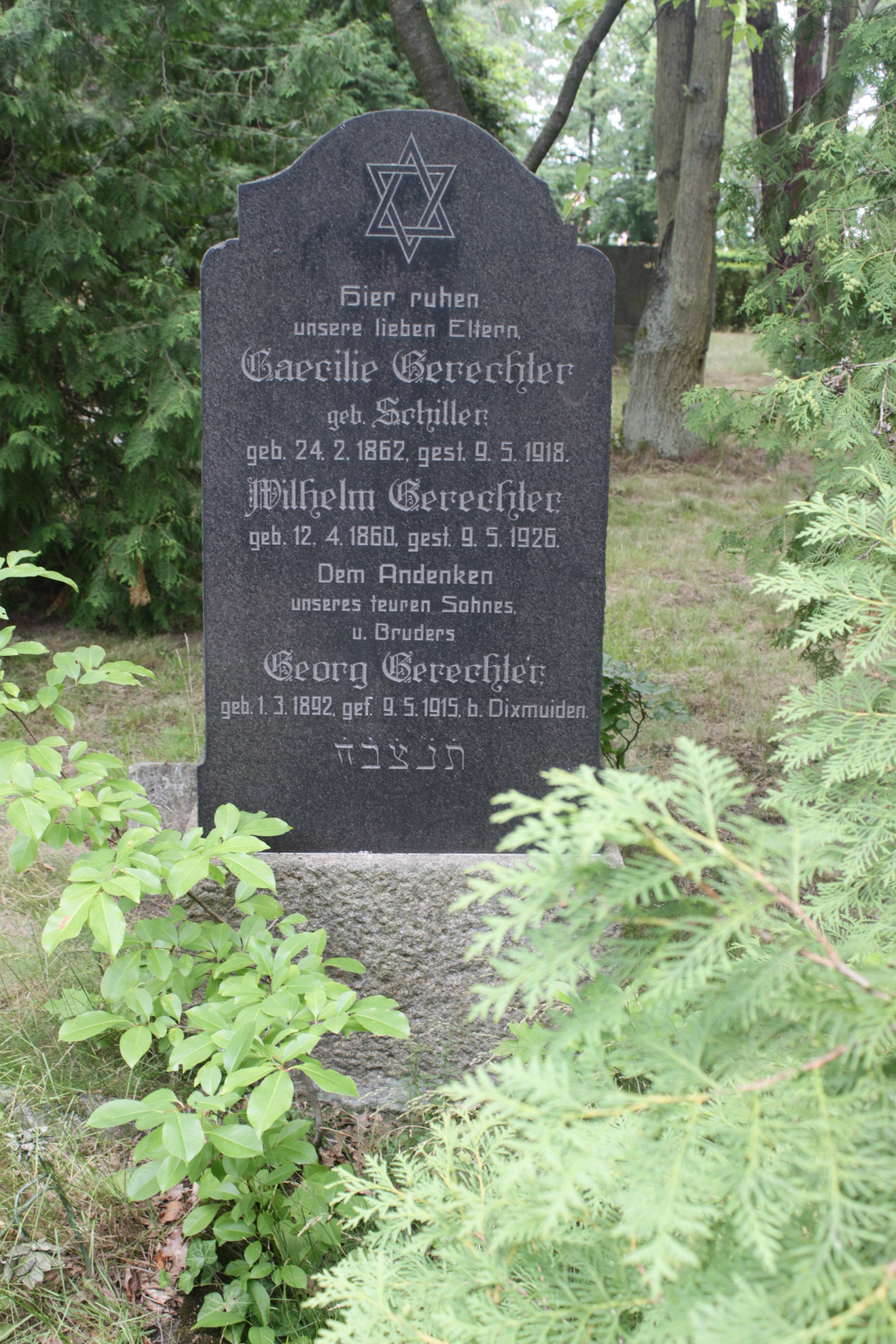 Grabstein Nummer 39 auf dem Friedhof Cottbus 1