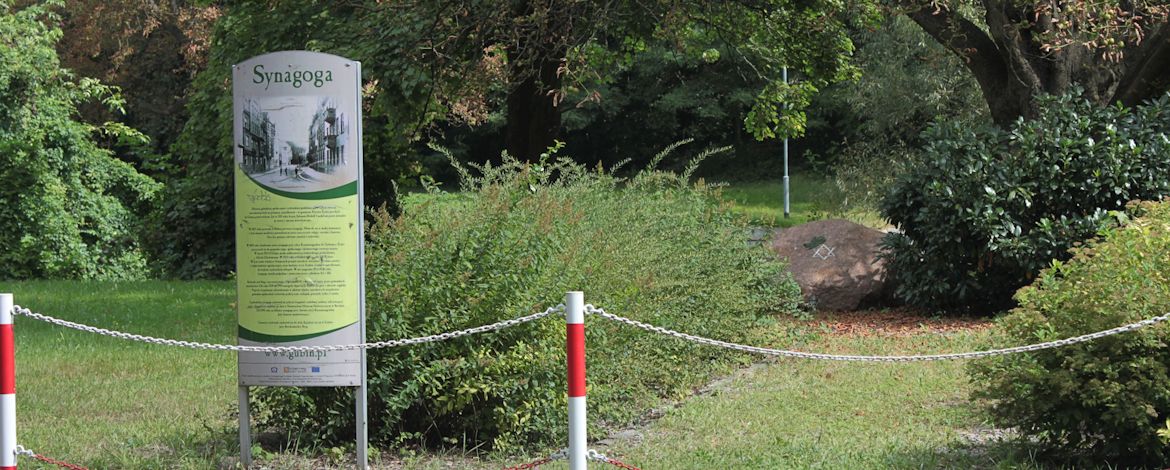 Gedenkanlage in Gubin - am Standort der Synagoge von Guben