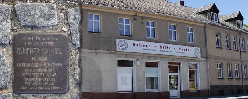 Ehemaliges Konfektionsgeschäft der Familie Samuel in Trebbin am Markt