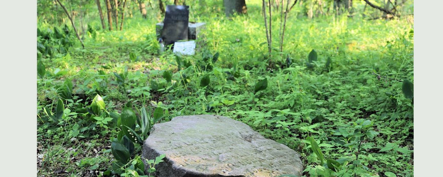 Fragmente der einzig erhaltenen Grabsteine des Jüdischen Friedhofs in Lipiany