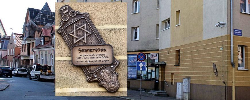 Mesusa als Erinnerung an den Standort der Synagoge im heutigen Skwierzyna